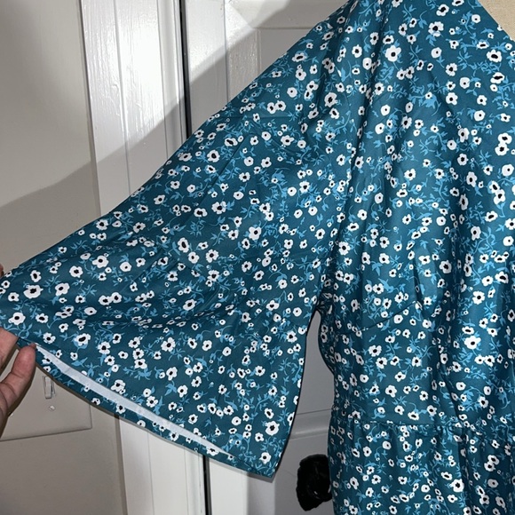 NWT Pinup Fashion Plus Size 24W Blue Floral Prairie Cottage Dress - Picture 4 of 10